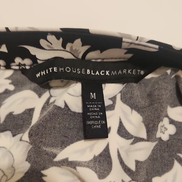 White House Black Market Black and White Long Sleeve Sheath Dress - Picture 9 of 9